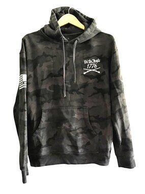 MENS BLACK/GREY PULLOVER KANGAROO POCKET HOODIE SWEATER SIZE MEDIUM